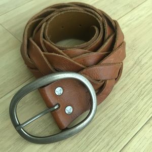 Tan Braided Leather Belt